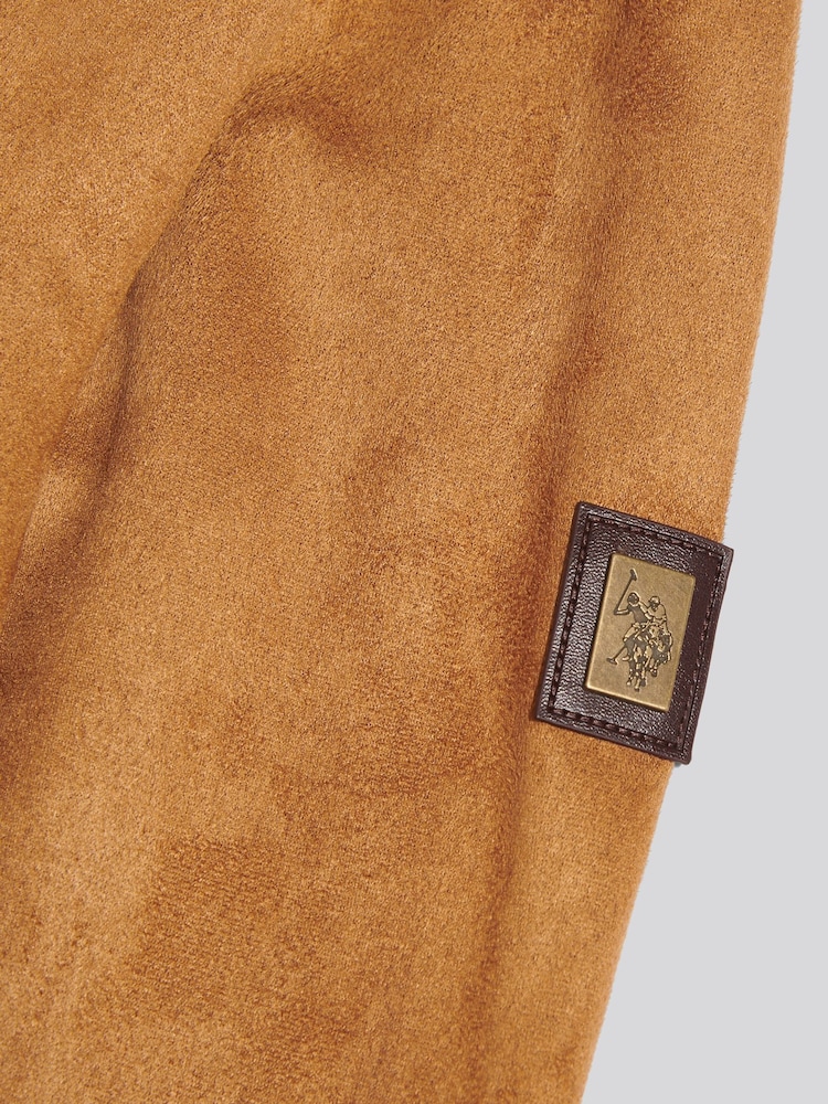 U.S. Polo Assn. Brown Premium Faux Suede Bomber Jacket - Image 2 of 2 U.S. Polo Assn. Brown Premium Faux Suede Bomber Jacket - Image 2 of 2