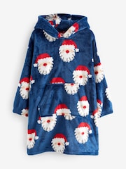 Navy Blue/Red Santa Hooded Blanket (3-13yrs) - Image 1 of 4