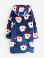 Navy Blue/Red Santa Hooded Blanket (3-13yrs) - Image 3 of 4