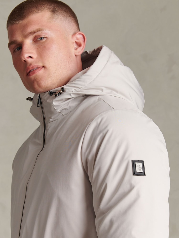 U.S. Polo Assn. Cream Smart Longline Padded Parka - Image 2 of 5 U.S. Polo Assn. Cream Smart Longline Padded Parka - Image 2 of 5