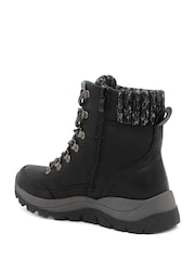 Pavers Black Lace Up Water Resistant Weather Boots - Image 3 of 5