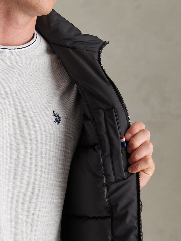 Crno - U.S. Polo Assn. Pametna kratka podstavljena jakna - Slika 5 od 5