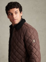 U.S. Polo Assn. Brown Diamond Quilt Padded Collared Jacket - Image 2 of 8