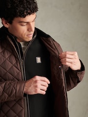 U.S. Polo Assn. Brown Diamond Quilt Padded Collared Jacket - Image 5 of 8