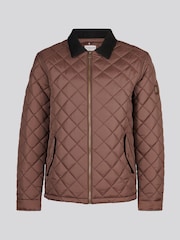 U.S. Polo Assn. Brown Diamond Quilt Padded Collared Jacket - Image 6 of 8