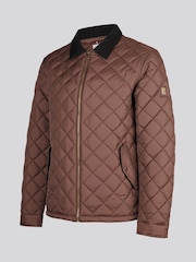 U.S. Polo Assn. Brown Diamond Quilt Padded Collared Jacket - Image 7 of 8