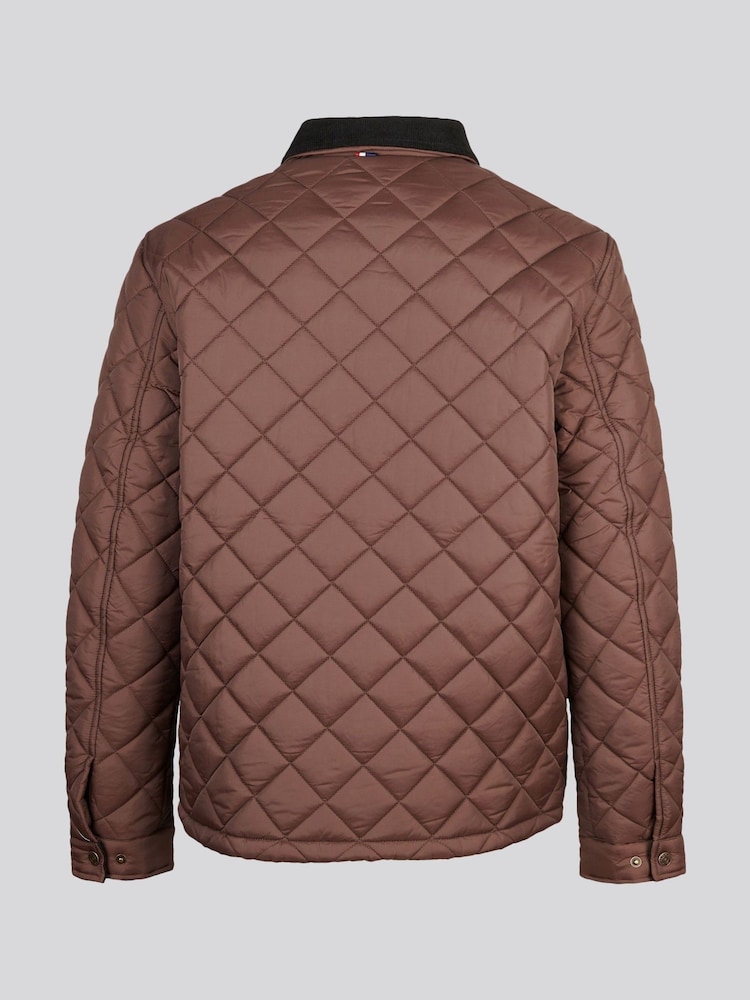 U.S. Polo Assn. Brown Diamond Quilt Padded Collared Jacket - Image 8 of 8 U.S. Polo Assn. Brown Diamond Quilt Padded Collared Jacket - Image 8 of 8