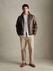 U.S. Polo Assn. Brown Premium Faux Leather Flight Jacket - Image 4 of 9