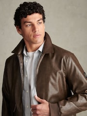 U.S. Polo Assn. Brown Premium Faux Leather Flight Jacket - Image 5 of 9