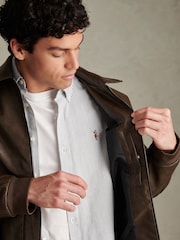 U.S. Polo Assn. Brown Premium Faux Leather Flight Jacket - Image 6 of 9