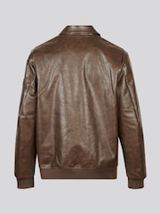 U.S. Polo Assn. Brown Premium Faux Leather Flight Jacket - Image 8 of 9