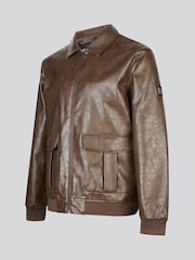 U.S. Polo Assn. Brown Premium Faux Leather Flight Jacket - Image 9 of 9
