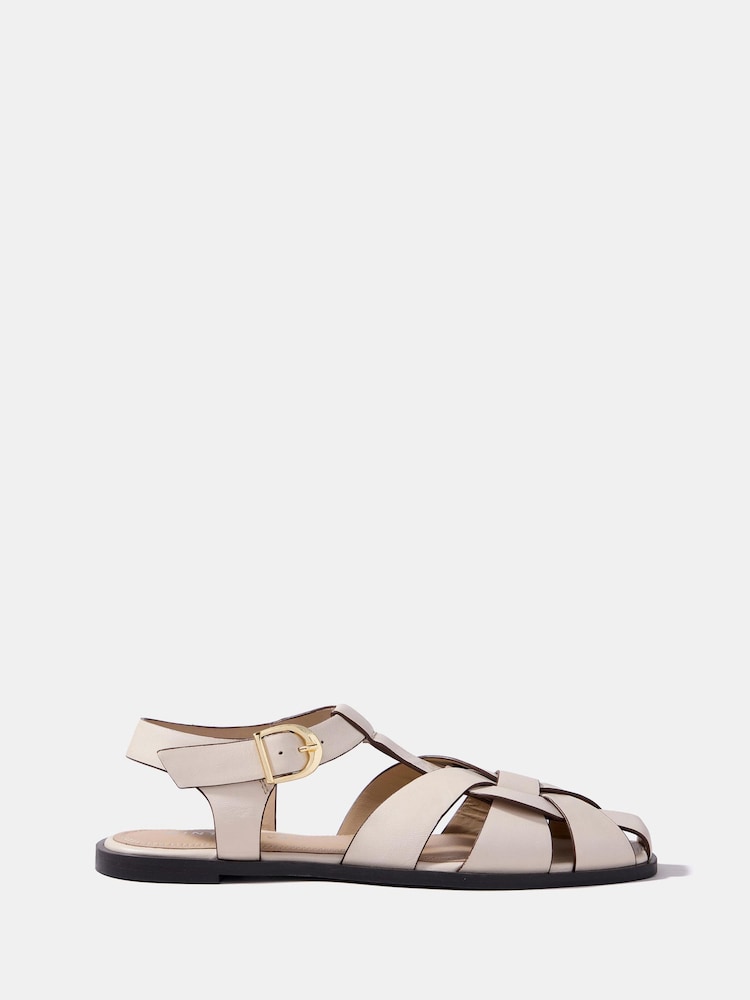 Mint Velvet Cream Hadley Suede Fisherman Sandals - Image 2 of 6