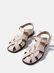 Mint Velvet Cream Hadley Suede Fisherman Sandals - Image 3 of 6