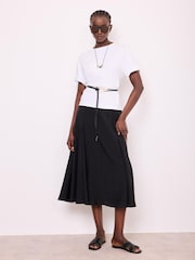 Mint Velvet Black Full Midi Skirt - Image 1 of 8