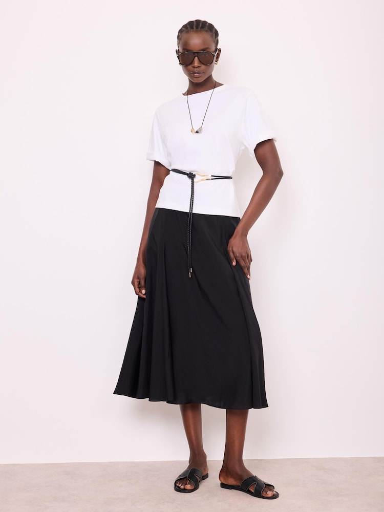 Mint Velvet Black Full Midi Skirt - Image 1 of 8