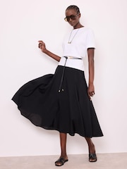 Mint Velvet Black Full Midi Skirt - Image 2 of 8