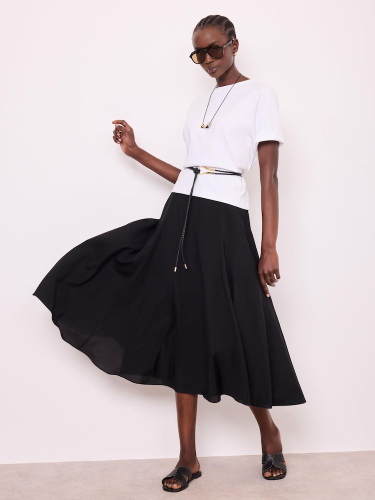 Mint Velvet Black Full Midi Skirt - Image 2 of 8