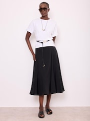 Mint Velvet Black Full Midi Skirt - Image 3 of 8