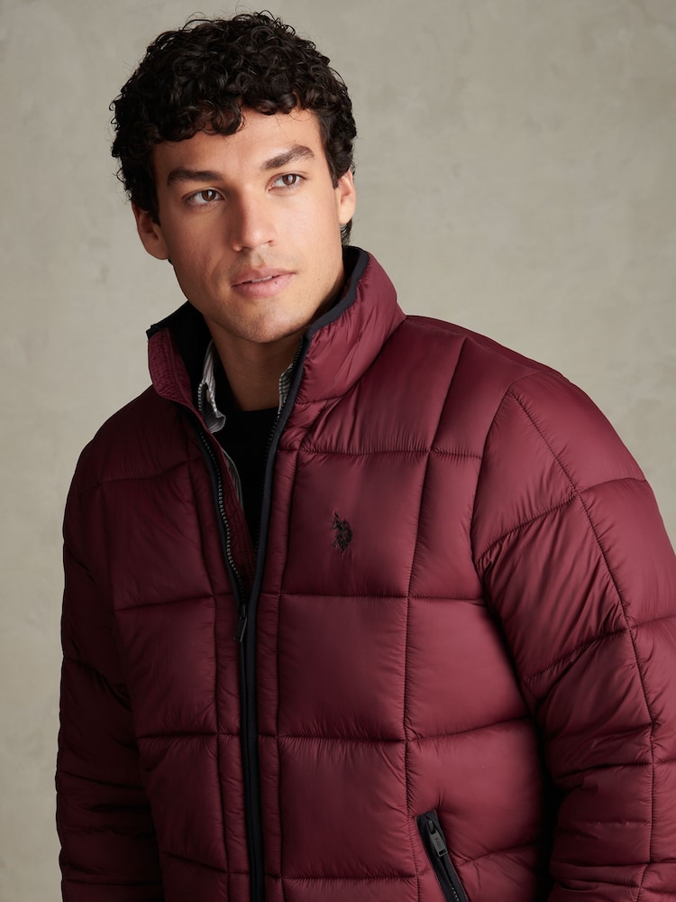 Rød - U.S. Polo Assn. Box Quilt Puffer Jacket - Bilde 2 av 8
