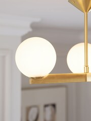 Brass Archie 3 Light Flush Fitting Ceiling Light - Image 3 of 4