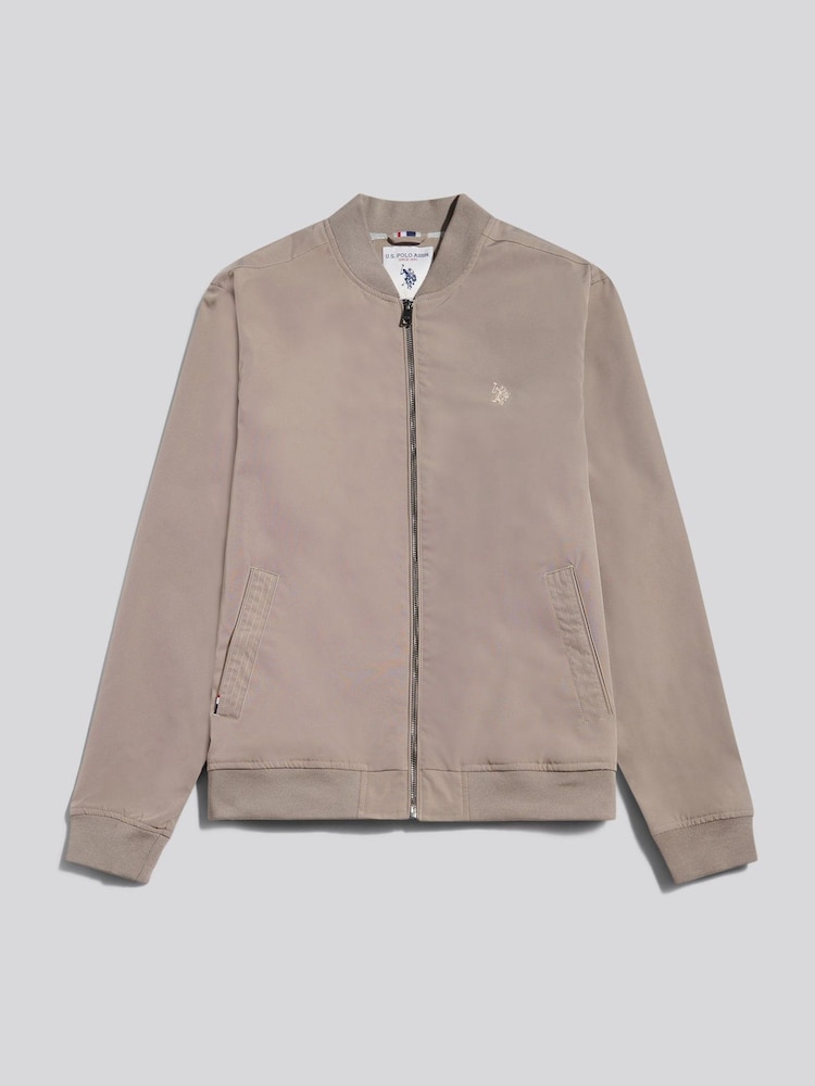 U.S. Polo Assn Natural Jersey Lined Smart Bomber Jacket - Image 1 of 4 U.S. Polo Assn Natural Jersey Lined Smart Bomber Jacket - Image 1 of 4