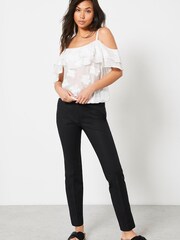 Mint Velvet Capri-Hose mit Druckknöpfen, Schwarz - Bild 1 von 6
