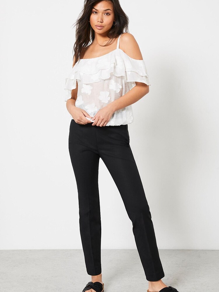 Mint Velvet Capri-Hose mit Druckknöpfen, Schwarz - Bild 1 von 6