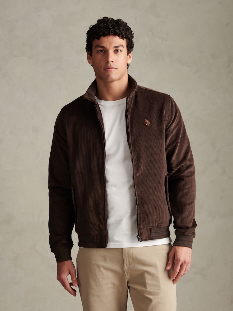 U.S. Polo Assn. Brown Corduroy Harrington Jacket - Image 1 of 5 U.S. Polo Assn. Brown Corduroy Harrington Jacket - Image 1 of 5