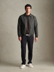U.S. Polo Assn. Grey Premium Faux Leather Flight Jacket - Image 3 of 9