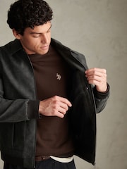 U.S. Polo Assn. Grey Premium Faux Leather Flight Jacket - Image 5 of 9