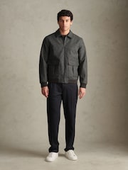 U.S. Polo Assn. Grey Premium Faux Leather Flight Jacket - Image 6 of 9