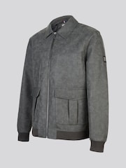 U.S. Polo Assn. Grey Premium Faux Leather Flight Jacket - Image 8 of 9
