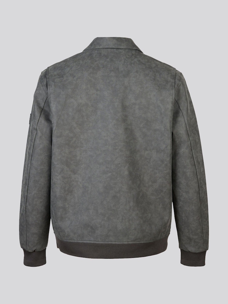 U.S. Polo Assn. Grey Premium Faux Leather Flight Jacket - Image 9 of 9 U.S. Polo Assn. Grey Premium Faux Leather Flight Jacket - Image 9 of 9