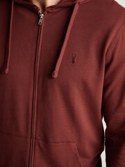 Orange Lightweight Zip Up 100% Cotton Hoodie - Image 6 of 9