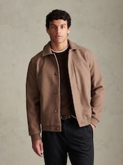 U.S. Polo Assn Natural Premium Melton Bomber Jacket - Image 1 of 8
