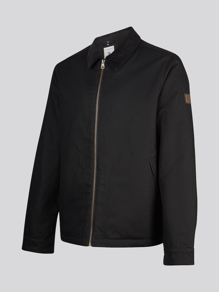 U.S. Polo Assn. Black Water-Repellent Cotton Barn Jacket - Image 7 of 7 U.S. Polo Assn. Black Water-Repellent Cotton Barn Jacket - Image 7 of 7