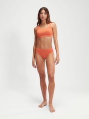 Speedo Orange Womens Textured Deep U-Back Bikini Set 2 Piece - Image 1 of 10