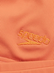 Speedo Orange Womens Textured Deep U-Back Bikini Set 2 Piece - Image 8 of 10