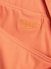 Speedo Orange Womens Textured Deep U-Back Bikini Set 2 Piece - Image 9 of 10