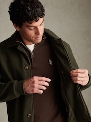 U.S. Polo Assn Green Premium Melton Bomber Jacket - Image 3 of 9