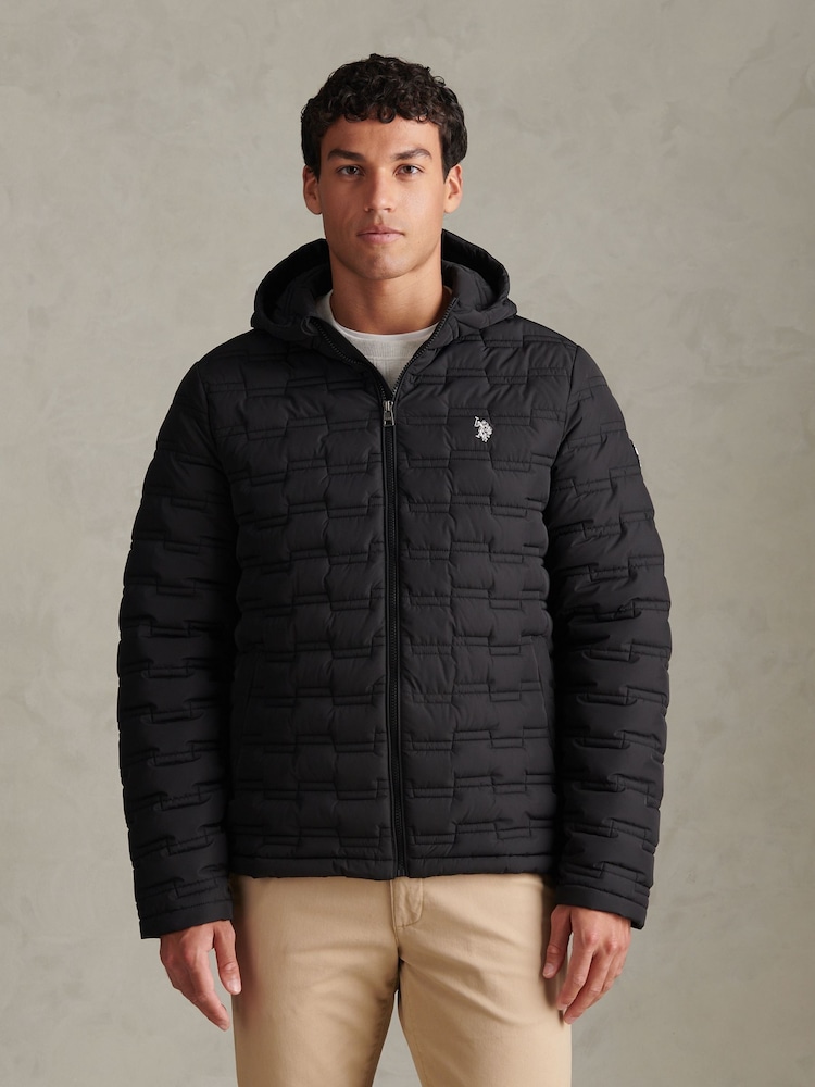 U.S. Polo Assn Black Lightweight Quilted Hooded Puffer Jacket - Image 1 of 10 U.S. Polo Assn Black Lightweight Quilted Hooded Puffer Jacket - Image 1 of 10