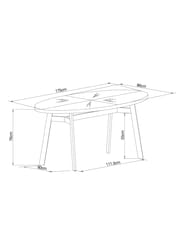 Dark Bronx 6 Seater Dining Table - Image 3 of 8