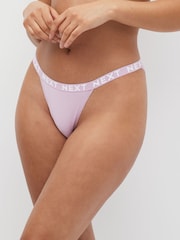 Pastel Colours Tanga Cotton Rich Logo Knickers 4 Pack - Image 2 of 4