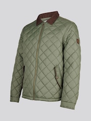 U.S. Polo Assn. Green Diamond Quilt Padded Collared Jacket - Image 8 of 8