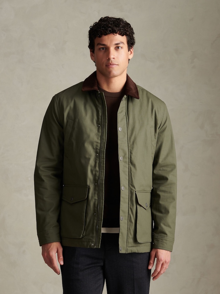 U.S. Polo Assn. Green Canvas Country Collared Jacket - Image 1 of 8 U.S. Polo Assn. Green Canvas Country Collared Jacket - Image 1 of 8