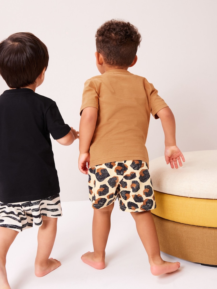Animal Print 100% Cotton Short Pyjamas 2 Pack (9mths-8yrs) - Image 2 of 10 Animal Print 100% Cotton Short Pyjamas 2 Pack (9mths-8yrs) - Image 2 of 10