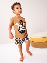 Animal Print 100% Cotton Short Pyjamas 2 Pack (9mths-8yrs) - Image 3 of 10