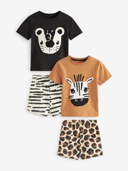 Animal Print 100% Cotton Short Pyjamas 2 Pack (9mths-8yrs) - Image 5 of 10