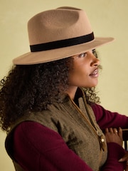 Joules Maude Brown Wool Fedora Hat - Image 1 of 6